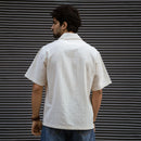 Phulkari shirt back view in handloom Khadi cotton