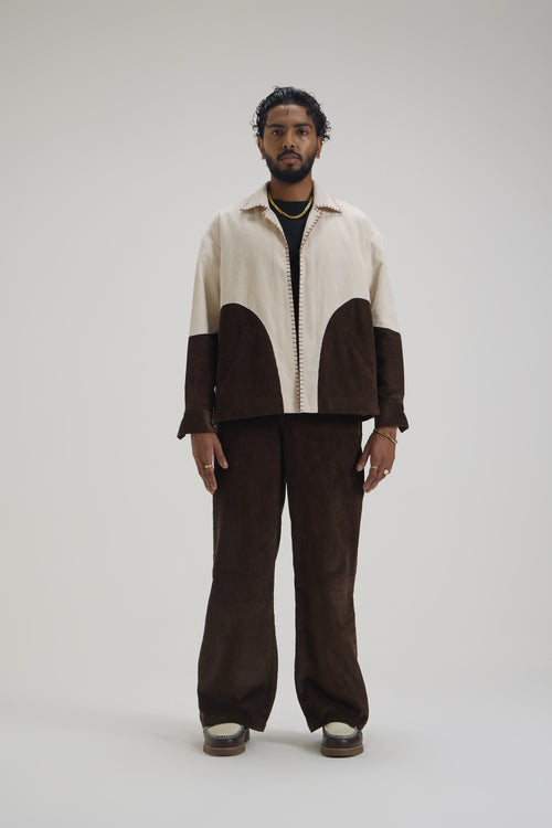 Beige Brown Cordroy Jacket