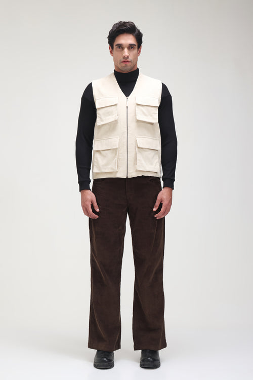Beige Corduroy vest