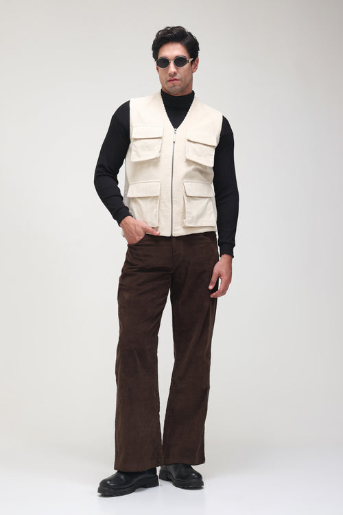 Beige Corduroy vest