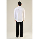 White Cotton Full Sleeve Solid Shirt | For Unisex