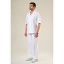 White Cotton Half Sleeve Printed Shirt | For Unisex