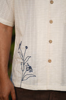 Beige Floral Motifs Shirt