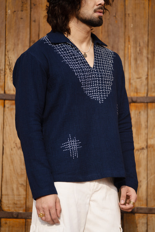 Indigo Kantha Kurta