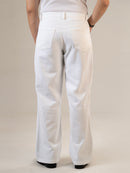 White Cotton Jeans Straight Fit Pants | For Men