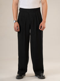 Black Polyester Baggy Pants | For Men
