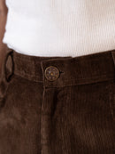 Coffee Cotton Straight Fit Pants | For Men