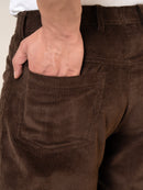 Coffee Cotton Straight Fit Pants | For Men