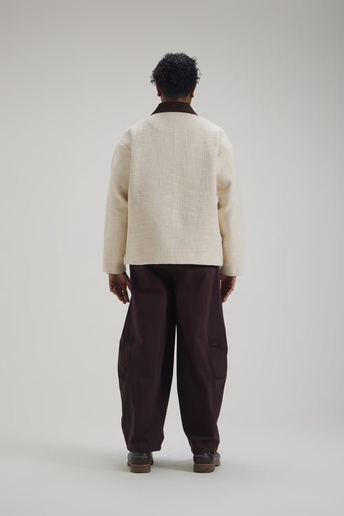 Ecru Cotton Slub Jacket