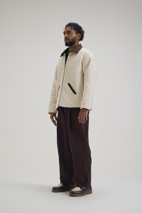 Ecru Cotton Slub Jacket