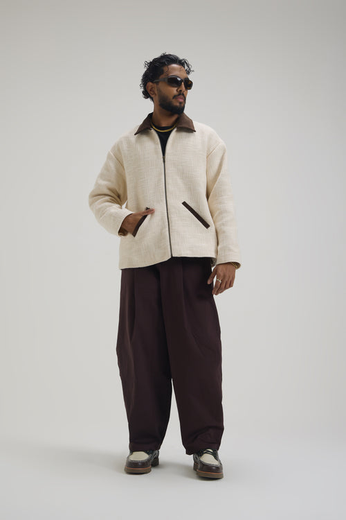 Ecru Cotton Slub Jacket