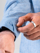 Aqua Linen Full Sleeve Solid Shirt | For Men