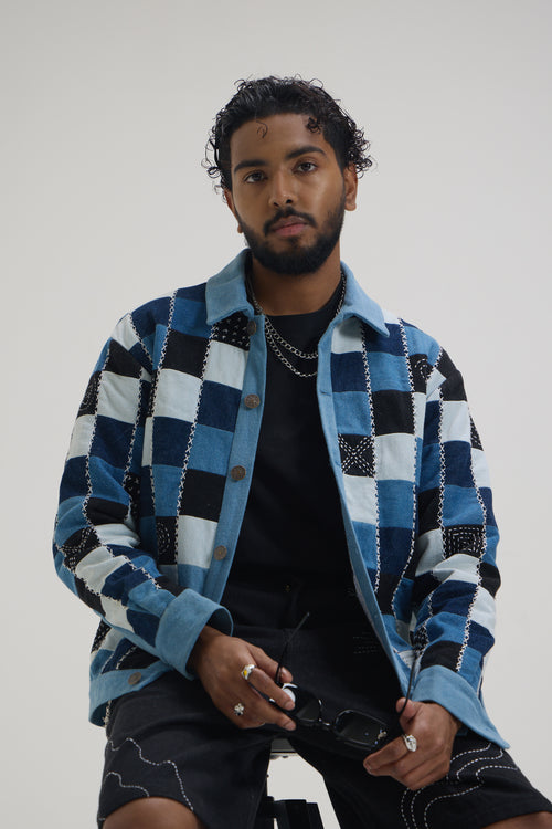 Indigo Color Block Jacket
